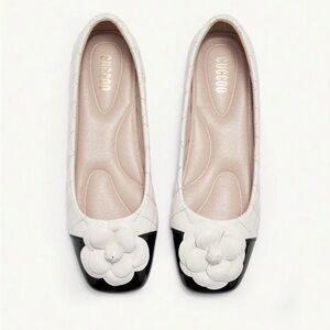 White and Black Women's Flats